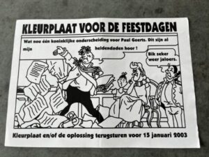 Kleurplaat voor de feestdagen Fanclub 2003